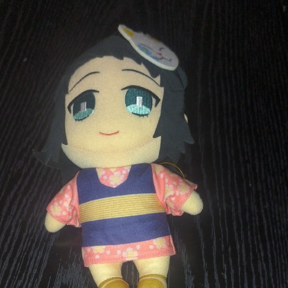 Charming Plush Doll with Pink and Blue Outfit